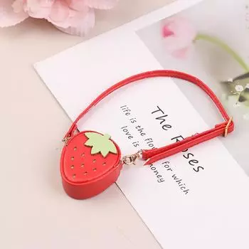 Cute Mini Doll Strawberry Crossbody Bag Shoulder Bag Doll Clothes Accessories 1/12 Dollhouse Decoration Pretend Play Toy красный