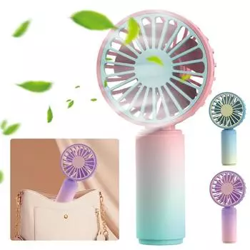 Cute Mini Fan USB Rechargeable 3 Speeds Pocket Size Low Noise Electric Fan 500mAh Handheld Air Cooler for Travel Camping