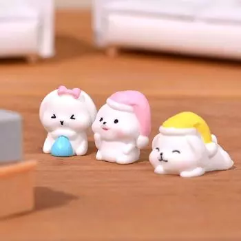 Cute Mini Rabbit Ornament Realistic Rabbit Statue Micro Landscape Ornaments Style 1