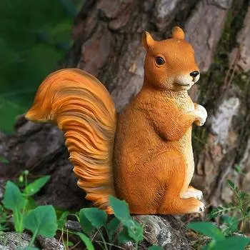 Cute Mini Squirrel Ornaments Resin Crafts Animal Figurine Squirrel Statues Living Room Bedroom Squirrel