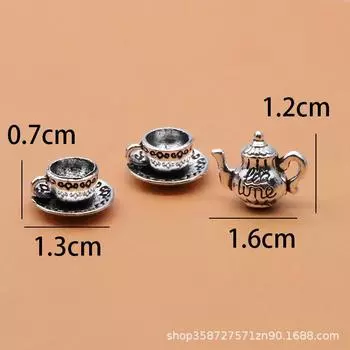 Cute Mini Teapot Teacup Doll House Small Ornament Play House Toy Micro Landscape Decoration Shooting Props