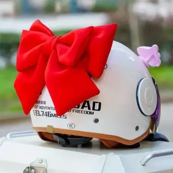Cute Motorcycle Helmet Bow Decoration Electric Bike Helmet Body Decoration Accessories Bowknot Suction Cup Parts For Girl Women вино красного