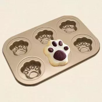 Cute Muffin Cake Mould Creative Cats Claw Muffin Donut 6 Grids Processed Baking Tray Home Party Kicthen Desktop Dessert Maker