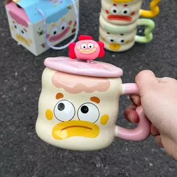 Cute Mugs Funny Clown Water Cup Girl Heart Birthday Gift Boyfriend Boyfriend Sisters Drinkware 301-400ml