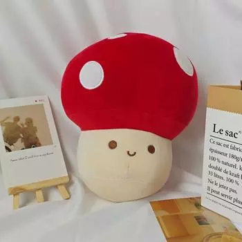 Cute Mushroom Doll Grab Machine Doll Bag Car Keychain Pendant Plush Doll Small Gift 11Cm pendant красный