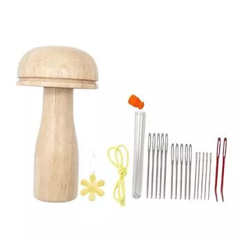 Cute Mushroom Shape Sewing Tools Kit Lightweight Repair for Sock Sewing Hats