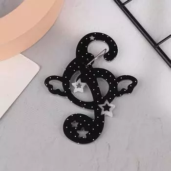 Cute Note Carabiner Keychain Cartoon Acrylic Keyring Couple Key Holder For Girls Backpack Pendant Bag Charm Lovely Gifts 8.5*6.6cm