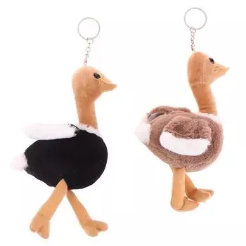 Cute Ostrich Plush Toy Cartoon Pendant Soft Stuffed Doll Keychain Backpack Car Bag Decor Kid Gift чёрный
