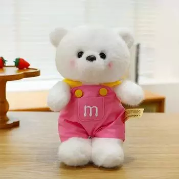 Cute Overalls Vitality Bear Plush Toy 8 Inch Grab Machine Doll Bear Doll Holiday Gift 25cm8 inch grab machine doll 0.2kg