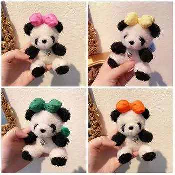Cute Panda Doll Keychain Charming Panda Car Ornament Fun Decorative Piece Lovely Bag Charm for Women Perfect Present горячий розовый