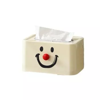 Cute Paper Holder Plastic Tissue Case Cover Cartoon Drawing Box Clown Tissue Box Bathroom with 1pcs ball