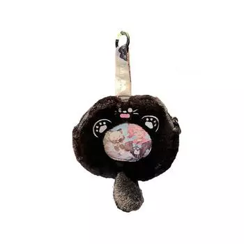 Cute Pattern Cat Bag Design Plush Keychain Pendant Exquisite Ornament Small