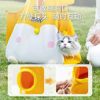 Cute Penguin Shape Cat Going Out Shoulder Canvas Bag Breathable Outcrop Messenger Bag Backpack Pet Cat Dog Backpack Small