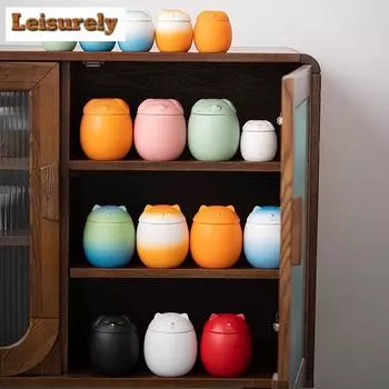 Cute Pet Cat Chai Dog Tea Box Organizer Luxury Mini Sealed Jar Storage Tank Containers Pots Portable Tea Caddy Tea Items Craft