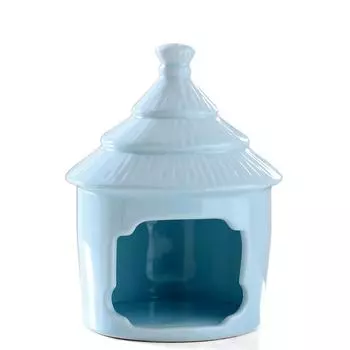 Cute Pet Shelter Ceramic Hamster Bed Pet Supplies Pet Hiding House Desktop Ornament синий