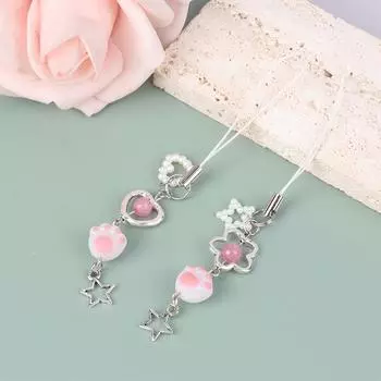 Милый телефонный брелок Y2K Heart Cat Claws Kawaii Bag Car Pandent Подарок на день рождения для девочки