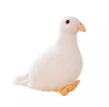 Cute Pigeon Plush Body Dove Decorative Gift Toy, Pillow, Ornament, Ornament, (White) белый