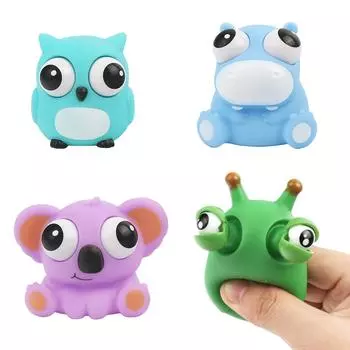 Cute Pinch Joy, взрывная игрушка для декомпрессии глаз, мультяшная щепотка с большими глазами, имитирующая животное, одна щепотка может выскочить глаза