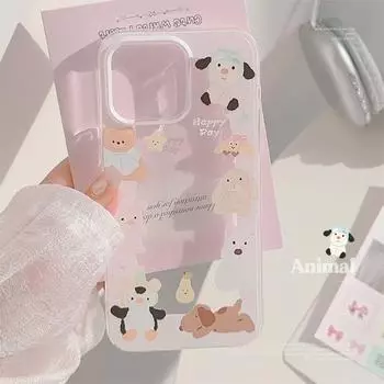 Cute pink animal phone case 15promax