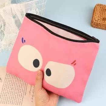 Cute Pink Big Eye Cosmetic Bag Creative Clutch Makeup Bag Travel Toiletry Bags Large Capacity Stationery Storage Pouch Girl Gift one size