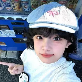 Cute Pink Bow Embroidered Berets Cap Y2k Spring and Summer Casual Versatile Sunscreen Korean Retro Denim Newsboy Hats Woman 56-58cm синий