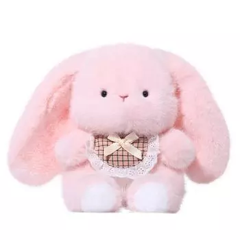 Cute Pink Bunny Plush Toy Stuffed Animal Rabbit Soft Sleep Pillow for Baby Girl Birthday Gift Back to School Gift Cartoon Theme 19cm
