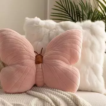 Cute Pink Butterfly Throw Pillow Plush Soft Stuffed Cushion Lifelike Butterfly Throw Pillow Home Couch Living Room Bed Decor
