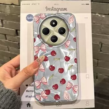 Cute Pink Cherry Bow Girls Women Case For Xiaomi Poco X3pro X5 M6 X6 X3 NFC M5s M6 X7 Pro C75 C61 Shockproof Bumper Fundas Cover Redmi Note 9 Pro белый