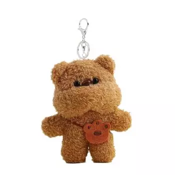 Cute Plush Bear Charm Keychain Soft Stuffed Ornament Keyring Lovely Pendants Decoration for Purse Bag Backpack Handbag кофейный