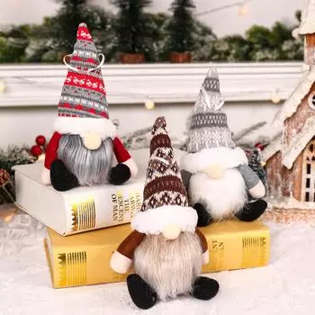 Cute Plush Doll Pendant Santa Claus Christmas Tree Hanging Decoration New Year 2024 Xmas Party Decorative Ornaments Supplies