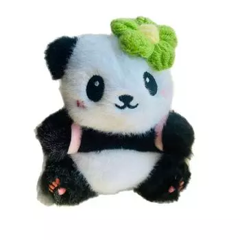 Cute Plush Panda Key Chain Flower Key Ring Ornaments Cartoon Panda Pendant Gifts Style 3