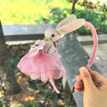 Cute Plush Rabbit Bunny Ears Princess Cartoon Hairband Girls Kids Hair Head Band Hoop Accessories For Children Gift Hairbands
