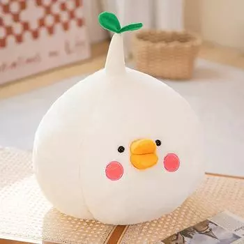 Cute Plush Toy Duck Doll Cute Fun Garlic Duck Duck Girl Sleeping on Bed Pillow Gift Doll 28*24cm 0.2kg