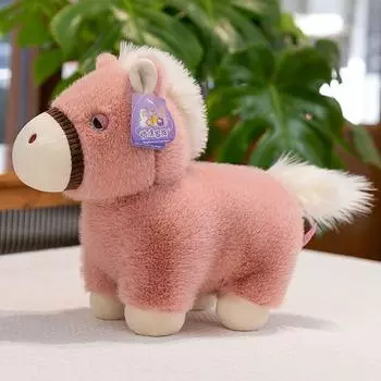 Cute Pony Doll White Dragon Horse Doll Plush Toy Zodiac Horse Year Mascot Sleeping Doll Birthday Gift Pink Pony 25cm [collection of small gifts]]