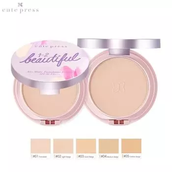 Cute Press 1-2 Beautiful Airy Matte Foundation Powder SPF 30 PA+++ 13 г.- Тайский косметический макияж 01 Porcelain