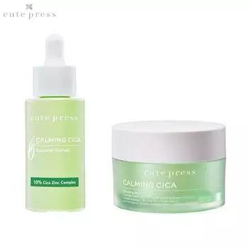 Cute Press Calmimg Cica Booster Serum 30 мл и ночная маска 50 г. - Тайский уход за кожей 30 ml & 50 g. зелёный