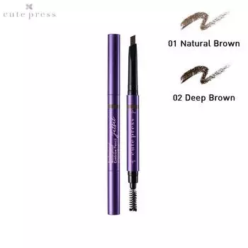 Cute Press JET SET ПРОФЕССИОНАЛЬНЫЙ ВОДОНЕПРОНИЦАЕМЫЙ КАРАНДАШ ДЛЯ БРОВЕЙ - Тайский косметический макияж 01 Natural Brown