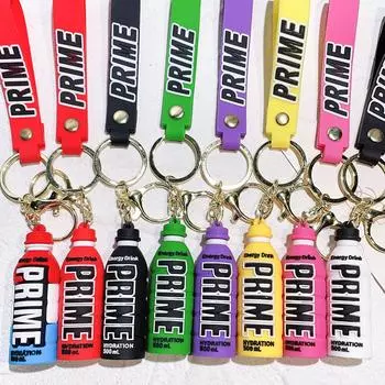 Милый брелок для ключей Prime Drink, модные брелки для бутылок, брелки для ключей от машины, сумка для ключей, кулон для женщин и мужчин, брелок для вечеринок, подарки оптом синий