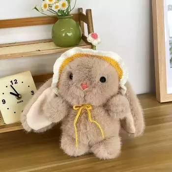 Cute Pudding Rabbit Plush Doll Hooded Little White Rabbit Doll Soothing Sleeping Doll Lop-Eared Rabbit Grab Machine 23cm8 inch grab machine doll 0.2kg