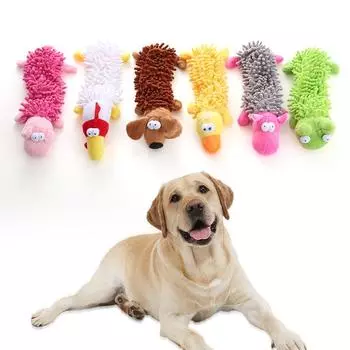 Cute Puppy Toys Durable Plush Animals Toys Squeaky Dog Shape Plush Toys Plush Toy Dog Supplies for Small Medium Large Dogs