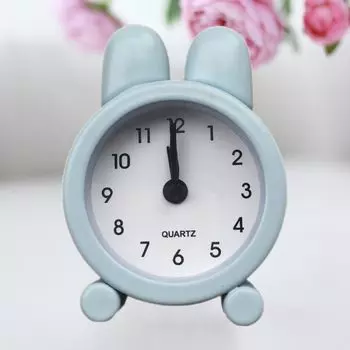 Cute Rabbit Alarm Clock Small Student Alarm Clock Desk Clock Desktop Mute Clock Kids чёрный