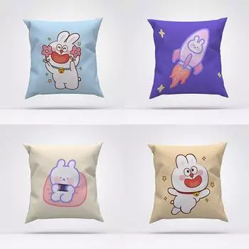 Cute Rabbit Bed Decoration Pillow Home Accessories Halloween Pillowcase Single Ding 40x40cm