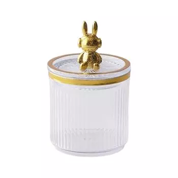 Милый кролик держатель для ватных дисков ватные палочки коробка для хранения контейнер для косметики - amber