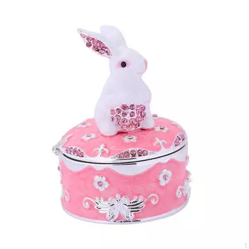 Милый кролик шкатулка для украшений украшение для дома для браслетов сережек ожерелий розовый