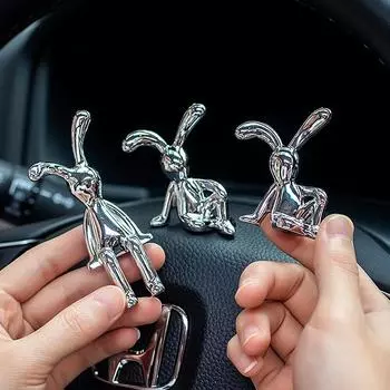Cute Rabbit Ornament Kawaii Office Desktop Ornament Decorative Rabbit Figurines Car Interior Accessories Room Decor