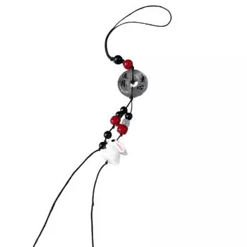 Cute Rabbit Pendant Phone Straps Lanyard Traditional Ping Buckle Phone Accessory Rabbit Phone Charm for Keys and Bags серый