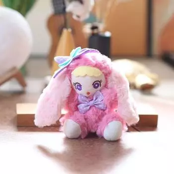 Cute Rabbit Plush Toy Keychain Stuffed Pp Cotton Bag Decor For Gift Girls Rose