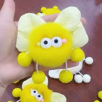 Cute Rabbit Rex Bow Briquettes Elf Action Bag Hanging Cartoon Plush Toy Keychain