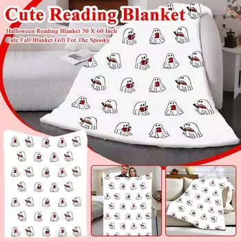 Cute Reading Blanket, Halloween Reading Blanket 50 X 60 Inch, Cute Fall Blanket Gift For The Spooky One Size