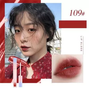 Cute RED Tube Mouth Red Brick Red Aunt Lipstick - Непростой сладкий бархат One Size